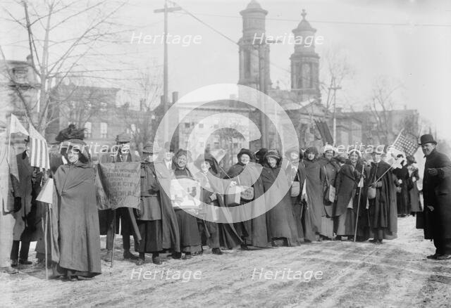 Rosalie Jones, Ida Craft - suffrage hikers, 1913. Creator: Bain News Service.