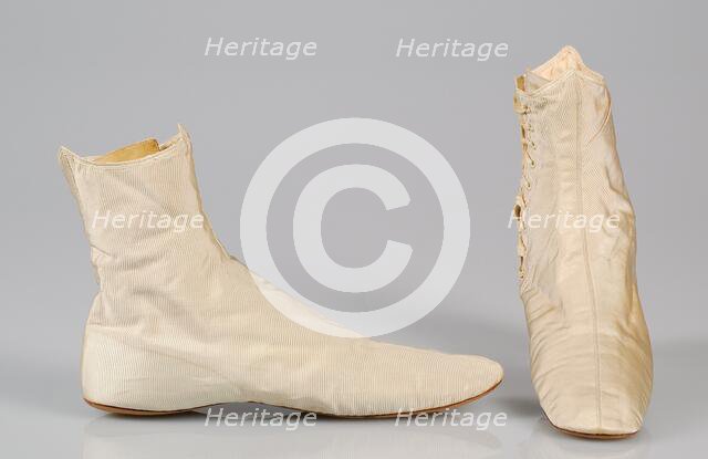 Wedding boots, American, 1855-65. Creator: Unknown.