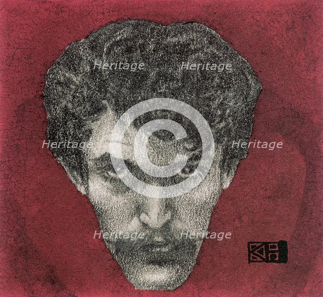 Red Self-Portrait, 1897. Artist: Hlavácek, Karel (1874-1898)