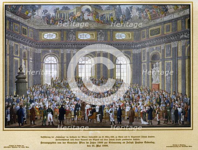 Performance of "The Creation" in the Festival Hall of the Vienna University on 27 March 1809... Creator: Wigand, Balthasar (1770-1846).