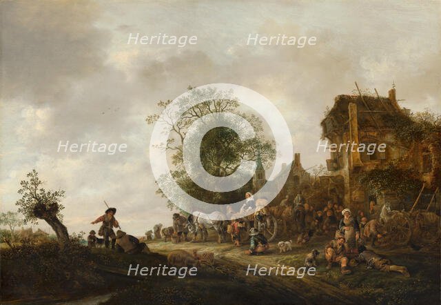 Travellers outside an Inn. Creator: Isaac van Ostade.