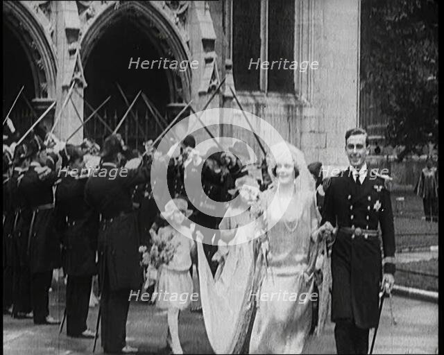 Louis Mountbatten, 1st Earl Mountbatten, Outside St Margaret's Church in Birmingham With..., 1922. Creator: British Pathe Ltd.