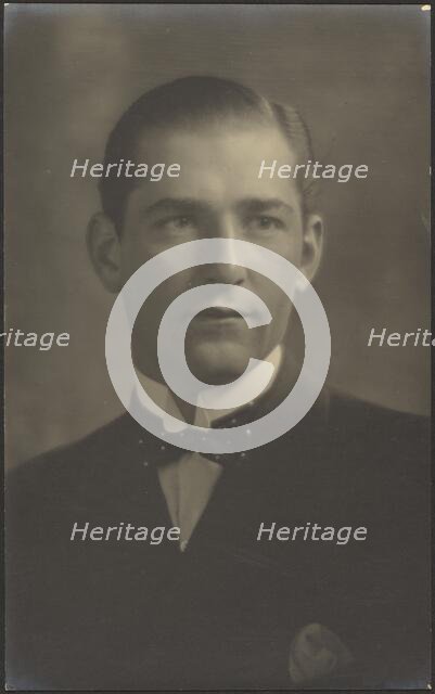 Portrait of a Man with Polka Dot Bowtie, 1907-1943. Creator: Louis Fleckenstein.