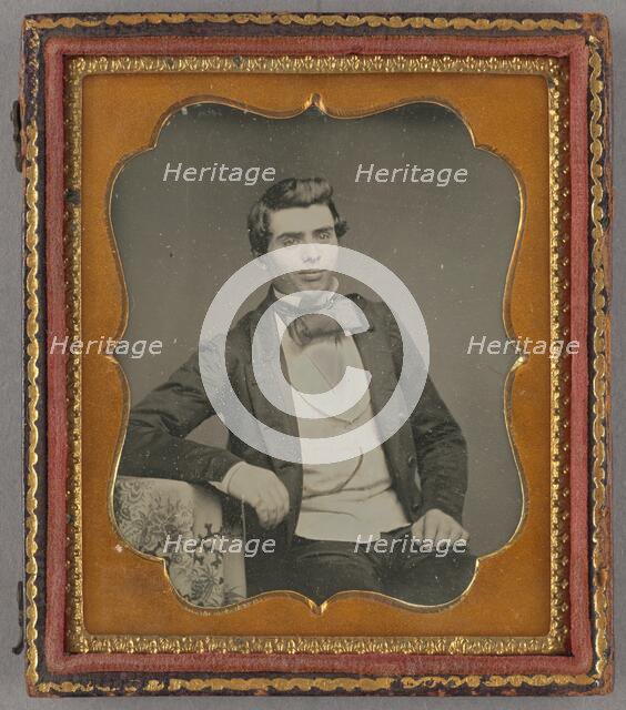 Portrait of a Seated Man with Large Bow Tie, about 1854. Creator: Unknown.