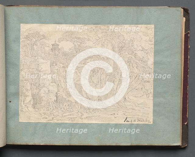 Album with Views of Rome and Surroundings, Landscape Studies, page 36a: Roman View. Creator: Franz Johann Heinrich Nadorp (German, 1794-1876).