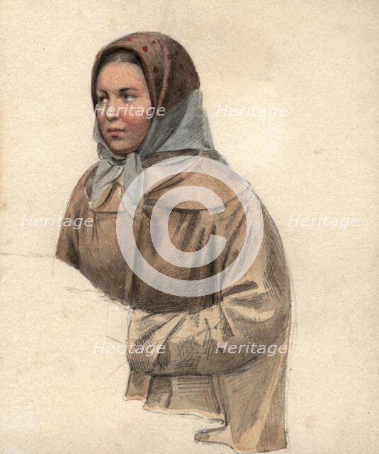 Peasant girl, 2nd half of 19th century. Creator: Mikhail Znamensky.
