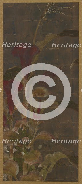 Coxcombs, maize and morning-glories, Momoyama period, 1568-1615. Creator: Unknown.