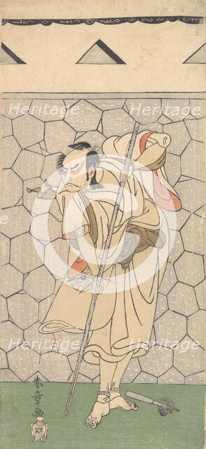 The First Nakamura Nakazo as Warrior Disguised as a Rokubu, 1770 or 1771. Creator: Shunsho.