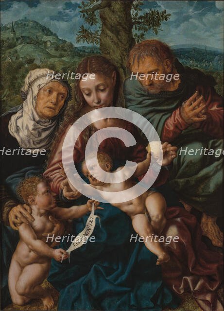 The Holy Family with John the Baptist and Saint Elizabeth, c1540. Creator: Hemessen, Jan Sanders, van (c. 1500-c. 1566).