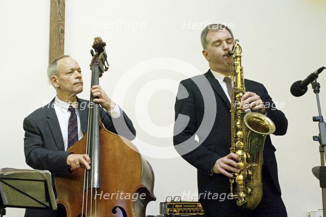 Alec Dankworth  Simon Spillett, Simon Spillett Quartet, NJA, Loughton, Essex, 15 Feb 2020. Creator: Brian O'Connor.
