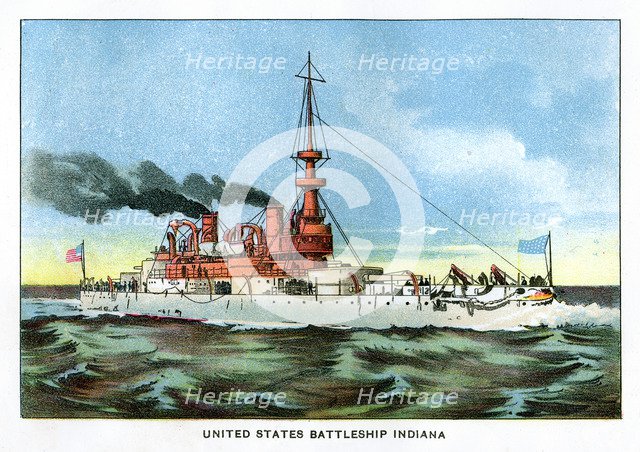 'United States Battleship 'Indiana'', c1890s. Artist: Unknown