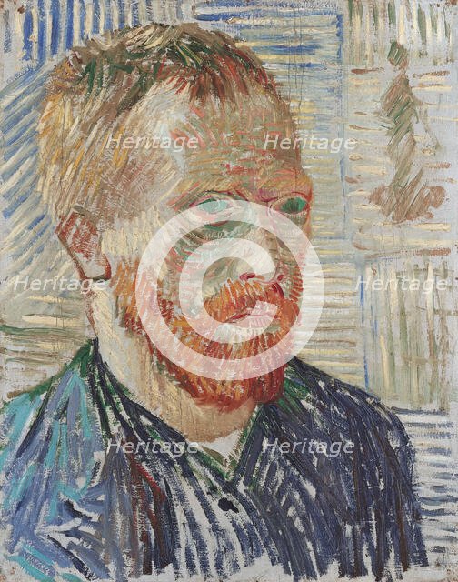 Self-Portrait with Japanese Print, 1887. Creator: Gogh, Vincent, van (1853-1890).