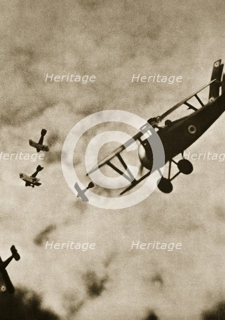 Pursuit. Aerial warfare, World War I, c1916-c1918. Artist: Unknown