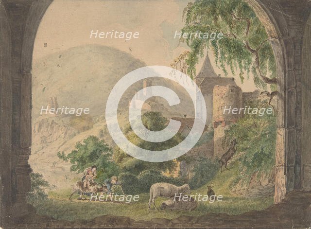 The Four Castles of Neckarsteinach, 1800-1818. Creator: Carl Philipp Fohr.