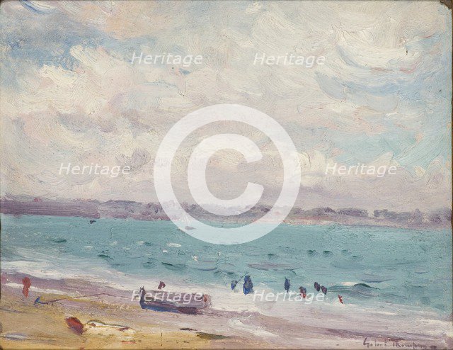'The beach at St Malo', 1881-1935. Artist: Gabriel Thompson