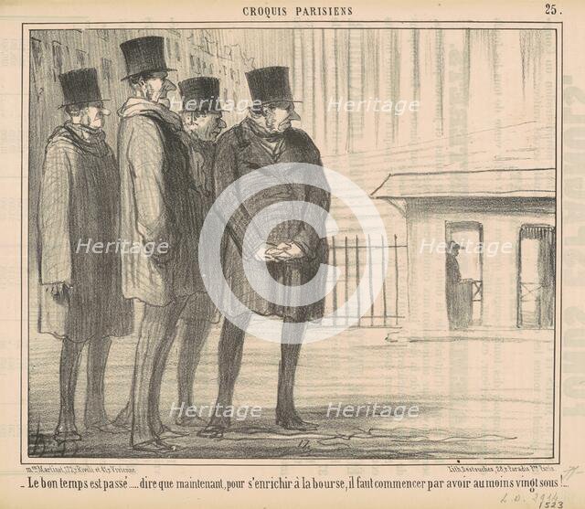 Le bon temps est passé ..., 19th century. Creator: Honore Daumier.