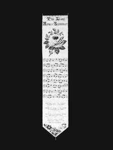 The Last Rose of Summer (Bookmark), Coventry, 1871. Creator: Thomas Stevens.
