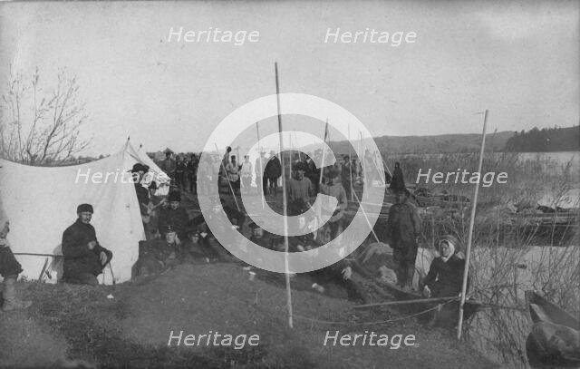 A Land-Management Expedition Camp on the Mrassu River, Near River Rapids, 1913. Creator: GI Ivanov.