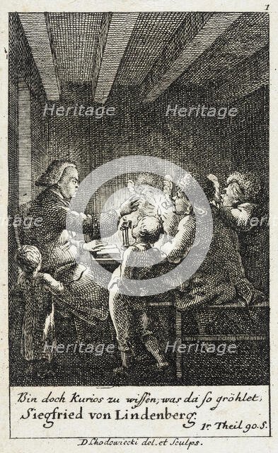Plate 1 for J.G. Muller's 'Siegfried von Lindenberg', 1783. Creator: Daniel Nikolaus Chodowiecki.