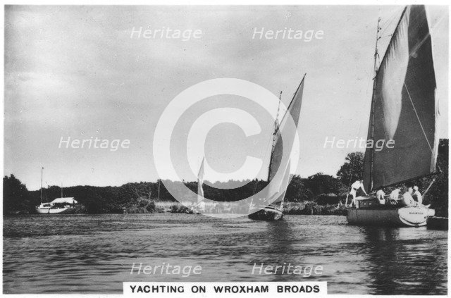 Yachting on Wroxham Broads, 1936. Artist: Unknown