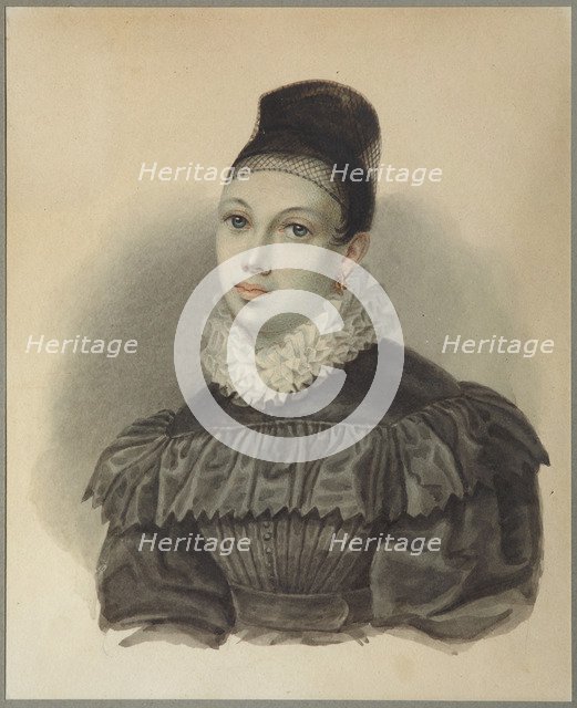 Portrait of Yelizaveta Petrovna Naryshkina (1801-1867), 1832. Artist: Bestuzhev, Nikolai Alexandrovich (1791-1855)
