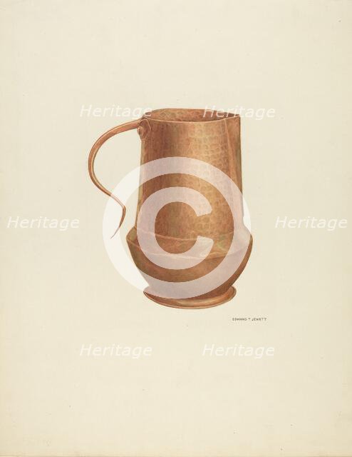 Copper Cruet, 1937. Creator: Edward Jewett.