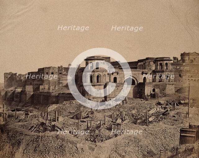 Lucknow, India: the Lucknow Residency in ruins: the Muchee Bawun and the Lucknow citadel, c1858. Creator: Felice Beato.