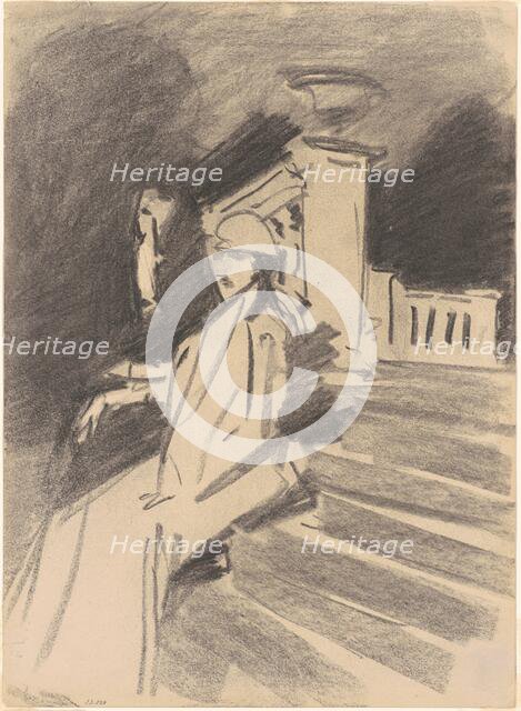 By the Fountain, Villa Torlonia, Frascati, Italy, c. 1907. Creator: John Singer Sargent.