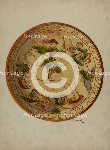 Pa. German Plate, c. 1941. Creator: Archie Thompson.