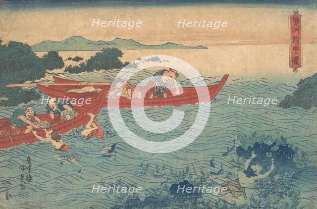 Seishu Awabi-tori no Zu, ca. 1840., ca. 1840. Creator: Utagawa Kunisada.