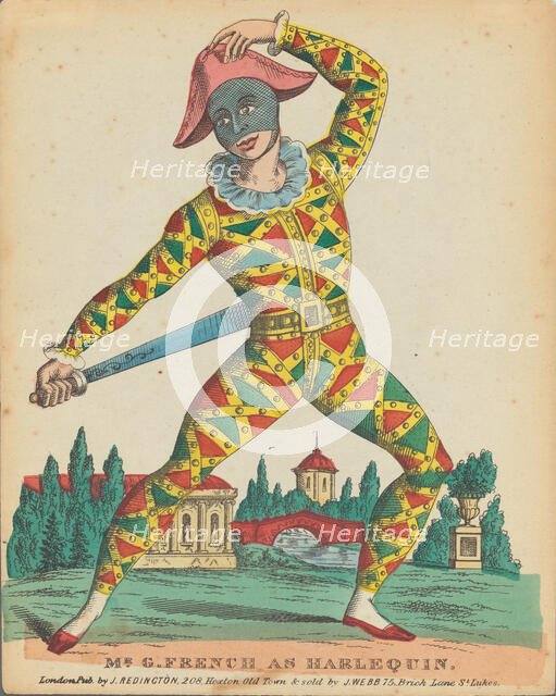 Mr. G. French as Harlequin, c1840. Creator: Anonymous.
