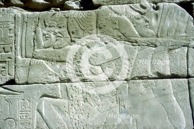 Relief depicting captives of war, Temple of Amun, Karnak, Egypt. Artist: Unknown