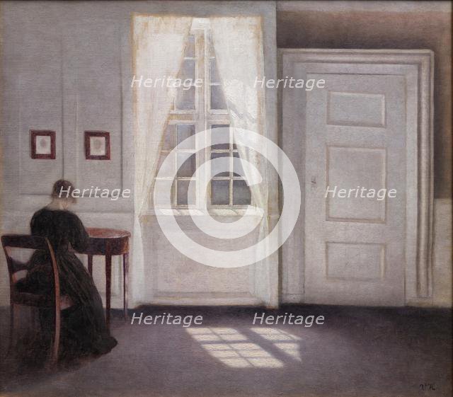 Interior in Strandgade, Sunlight on the Floor, 1901. Creator: Hammershøi, Vilhelm (1864-1916).