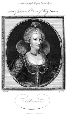 Anne of Denmark (1574-1619), queen consort of King James I, 1786.Artist: John Goldar
