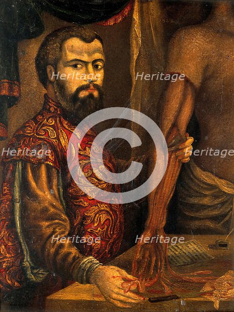 Andreas Vesalius. After a woodcut, c1550. Creator: Unknown.