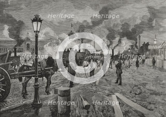 Works on the reinforcement of the avenues near the Palace of the Champ de... Paris Exposition, 1878. Creator: Unknown.