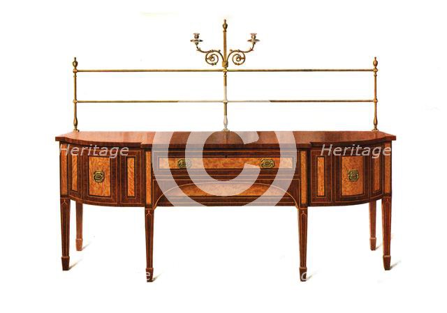 Satinwood and Mahogany Sideboard, 1907 (1908). Creator: Shirley Slocombe.