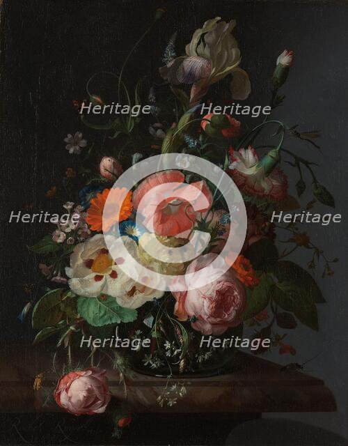 Still Life with Flowers on a Marble Tabletop, 1716. Creator: Rachel Ruysch.