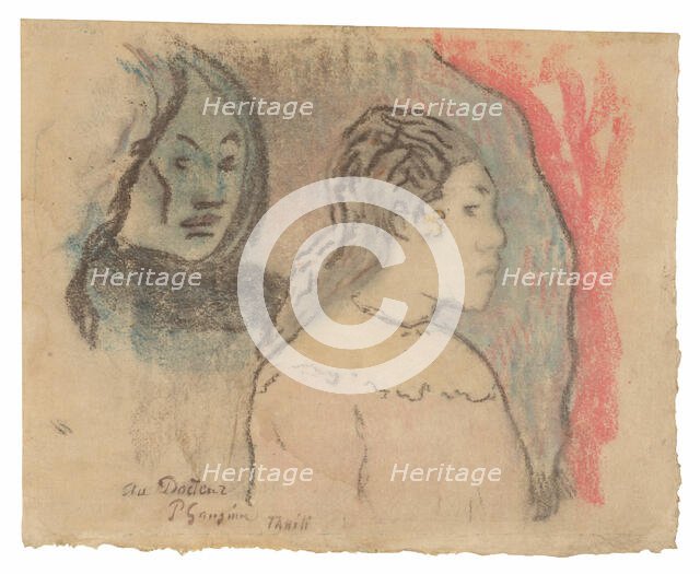 Study of Tahitian Heads, c. 1898. Creator: Paul Gauguin.