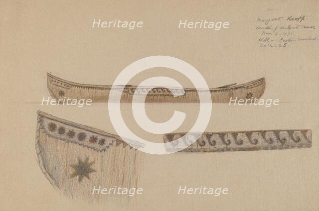 Model of Canoe, 1935. Creator: Margaret Knapp.
