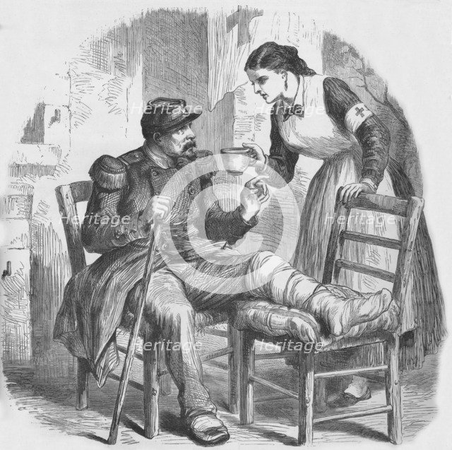 The Red Cross Nurse, 1884. Artist: Unknown