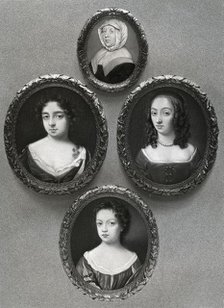 Elizabeth Cromwell, mother of Oliver Cromwell, and his daughters, Mary, Elizabeth and Bridget, 1899. Creator: Unknown.