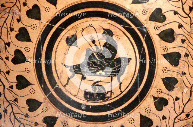 Greek Vase, Lyre Player, c6th century.