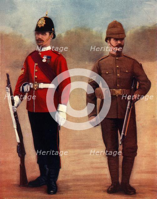 'West Yorkshire Regiment (Colour-Sergeant) and Yorkshire Regiment (Sergeant)', 1900. Creator: Gregory & Co.