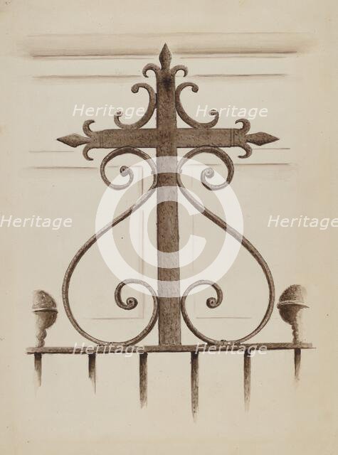 Wrought Iron Cross, 1935/1942. Creator: Unknown.