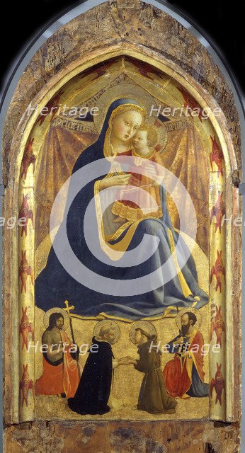 Virgin and Child with Saints John the Baptist, Dominic, Francis and Paul, c.1425. Artist: Angelico, Fra Giovanni, da Fiesole (ca. 1400-1455)