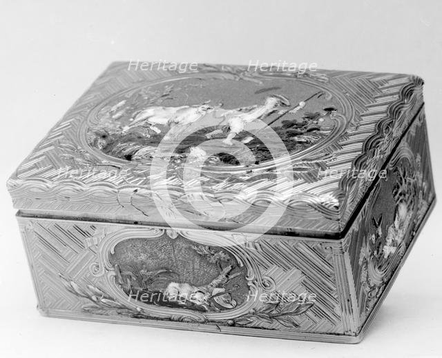Snuffbox with pastoral scenes, 1750. Creator: Jean Ducrollay.