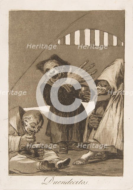 Plate 49 from 'Los Caprichos': Hobgoblins (Duendecitos.), 1799. Creator: Francisco Goya.