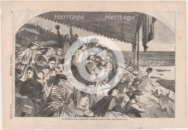 Our Watering Places - Horse Racing at Saratoga (Harper's Weekly, Vol. IX), 1865. Creator: Unknown.