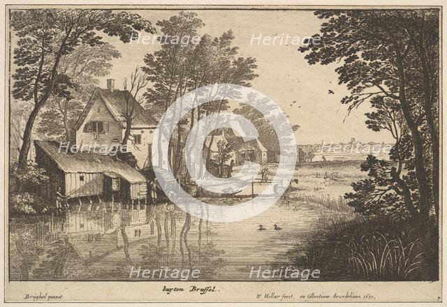 Landscape with an Angler, 1650. Creator: Wenceslaus Hollar.